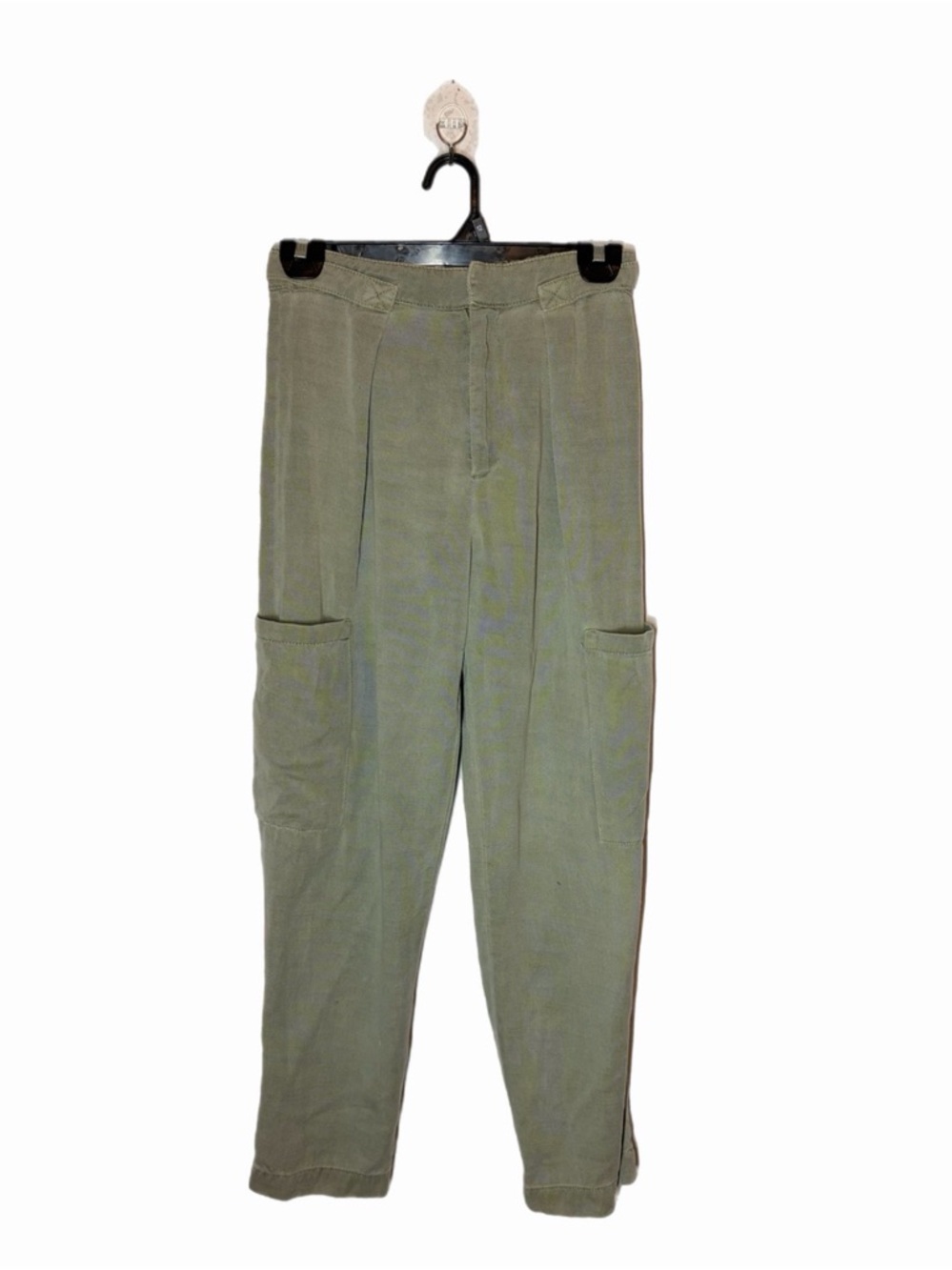 Zara Olive Green Cargo Tapered Pants